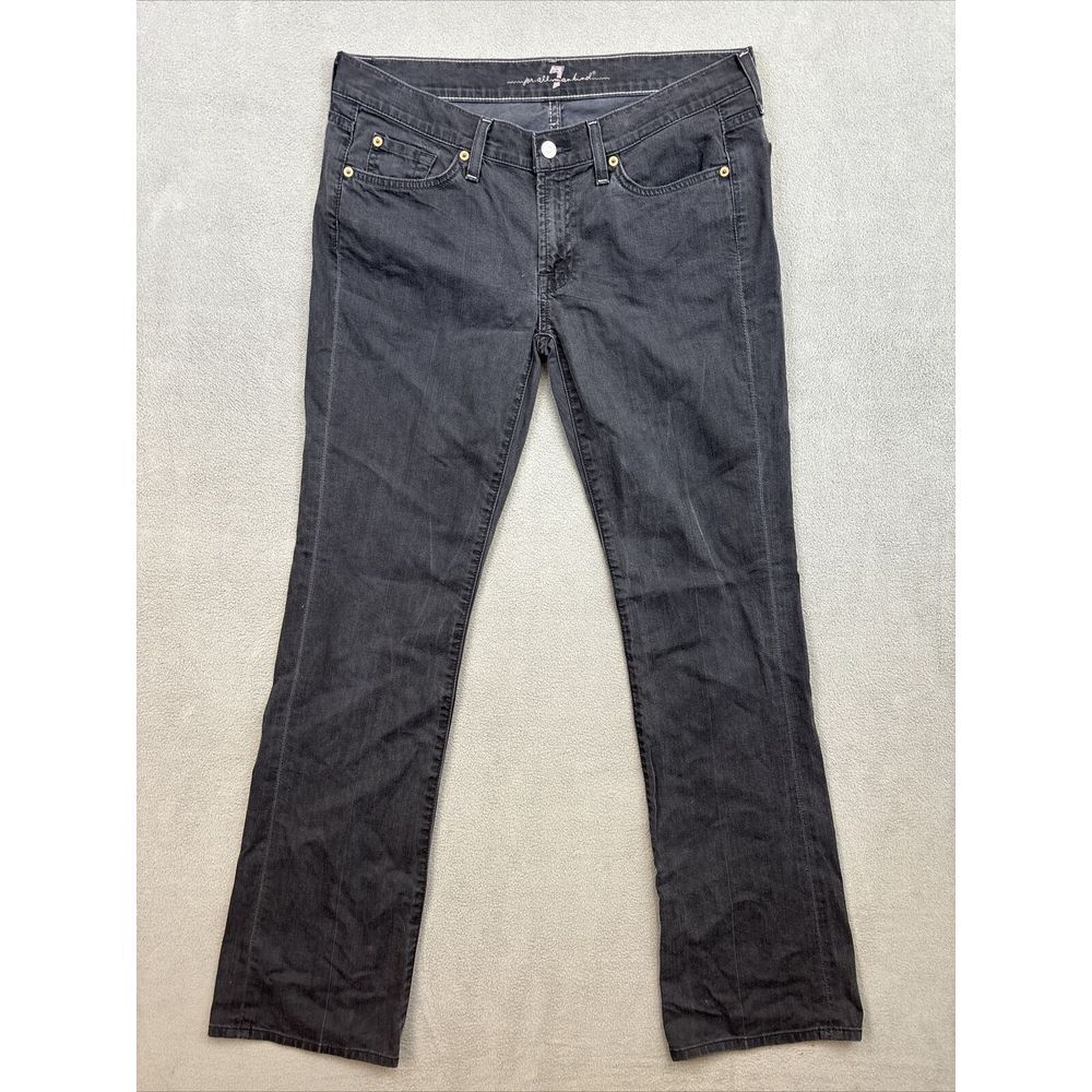 7 For All Mankind Jeans Mens 36x34 Black Denim Standard Straight Mid Rise Pant